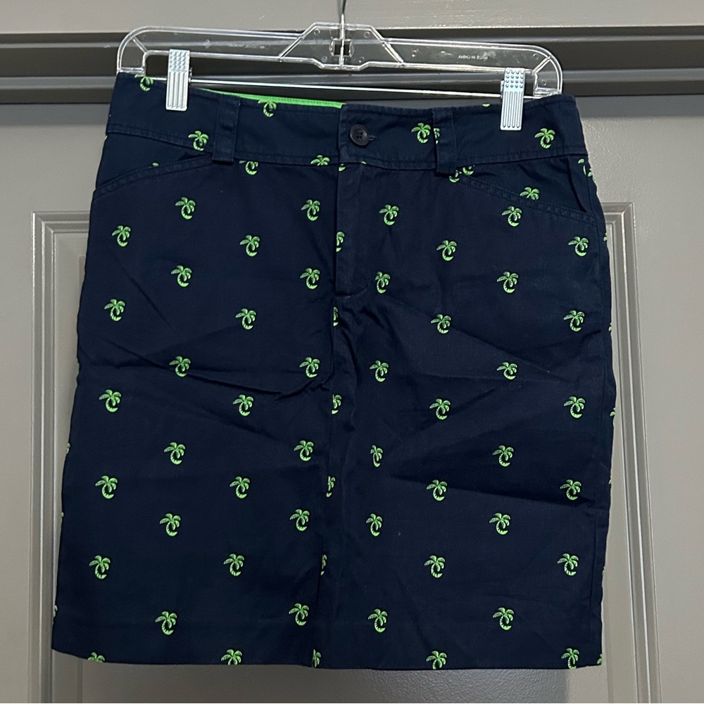 Lilly Pulitzer size 2 Navy Blue palm tree skirt